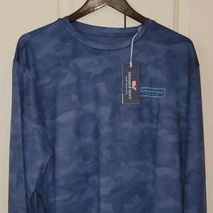 Vineyard Vines Men's LS Graphic Tee Camo Logo Box Harbor - XL - New with Tags